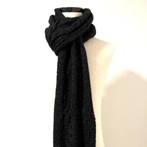 Hugo Boss Cable Knit Scarf Black